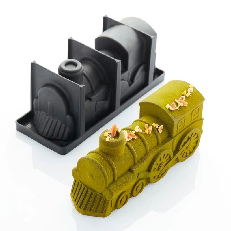 25.4 x 8.8 cm - Express Log Stampo Torta Tronchetto Locomotiva In Silicone