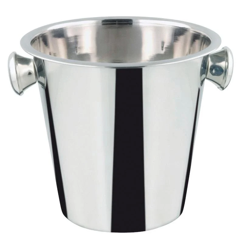 Ø 20 x H 21 cm - Secchiello Champagne Con Pomoli In Acciaio Inox