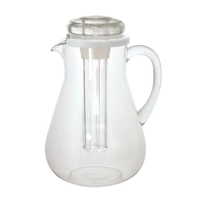 2 Lt - Crystal Smeralda Caraffa In Policarbonato Con Coperchio E Rinfrescatore