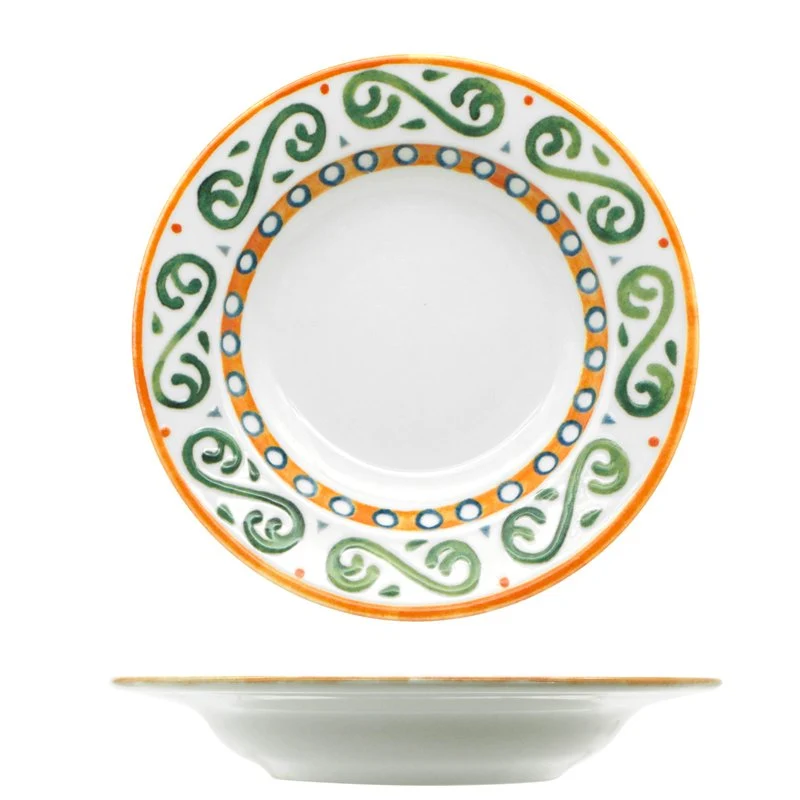 23 cm - Capri Piatto Fondo In Porcellana - Set 12 Pz