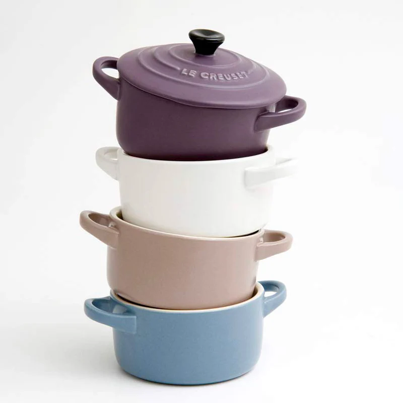 10 cm - Mini Cocotte Casseruola Rotonda In Gres Vetrificato - Set 4 Pz