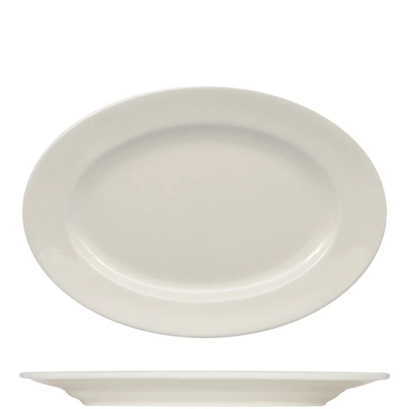 38x26.5 cm - Prime Piatto Vassoio Ovale In Porcellana - Set 6 Pz