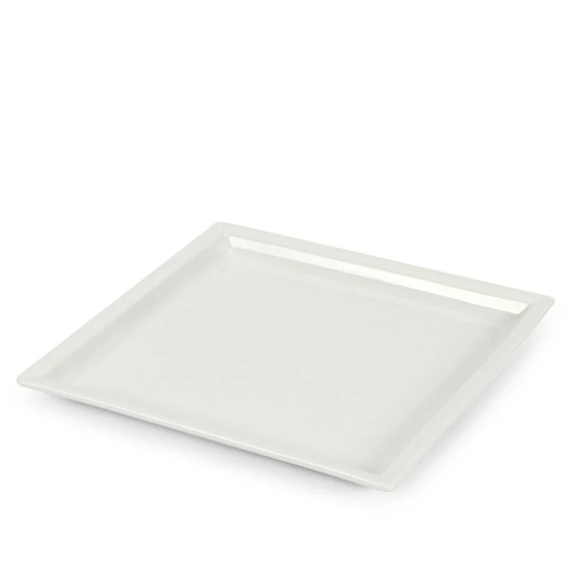 29x29 cm - Justwhite Piatto Piano In Porcellana - Set 3 Pz