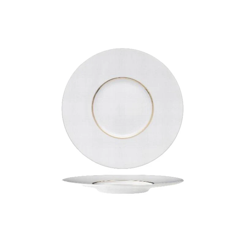 17 cm - Ligne D'Or Piatto Pane In Porcellana - Set 6 Pz