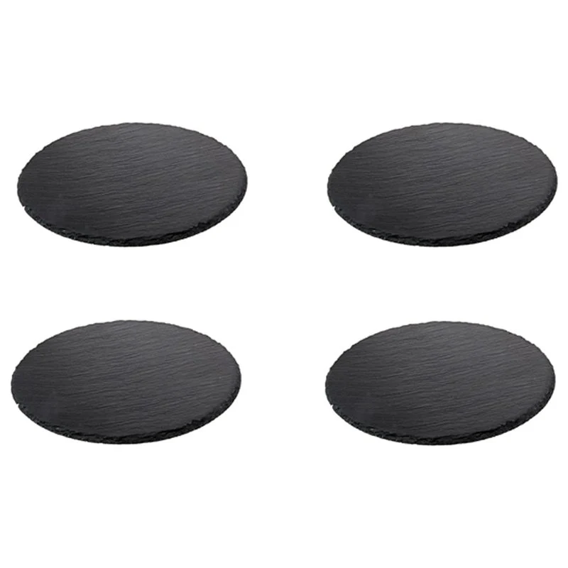 10 cm - Sottobicchieri In Ardesia - Set 4 Pz