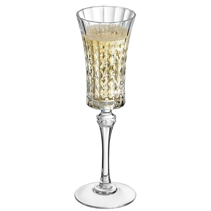 15 cl - Lady Diamond Calice Flute in Vetro - Set 6 Pezzi