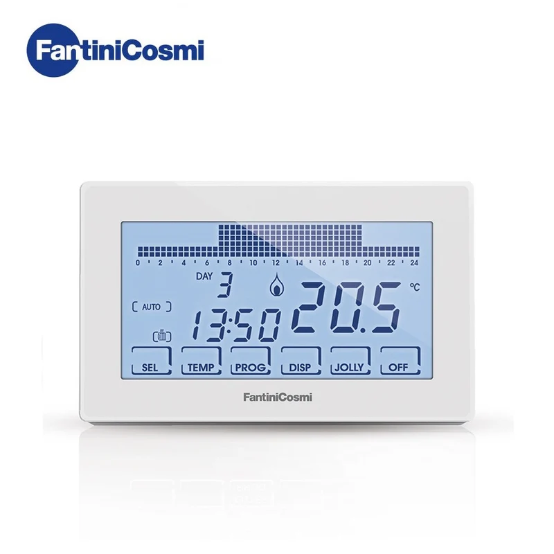 CH180 - Thermostat programmable hebdomadaire Fantini Cosmi avec écran tactile rétroéclairé