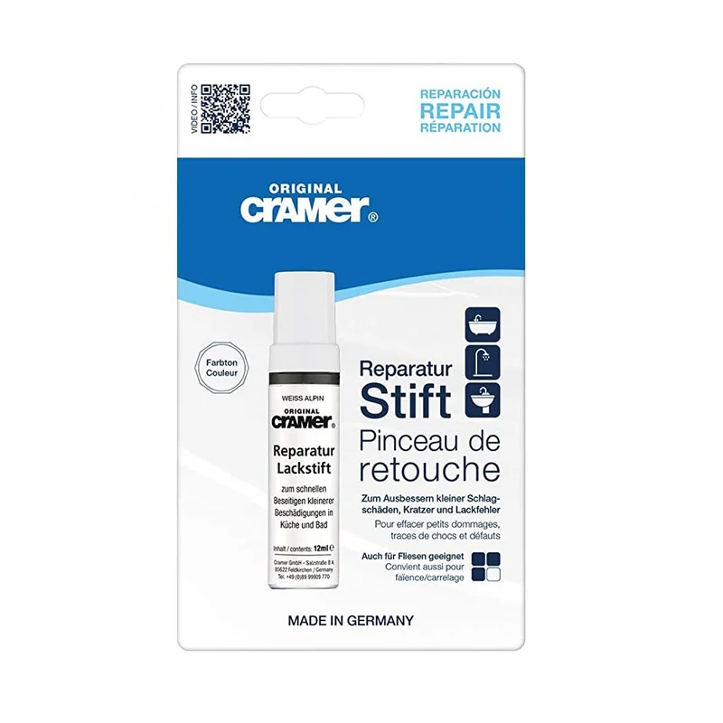 Cramer - Bâton de retouche pour réparations sanitaires, couleur blanc alpin européen