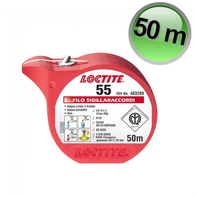 LOCTITE 55 FILO - Ruban d'étanchéité multifibres en nylon de 50 m de long