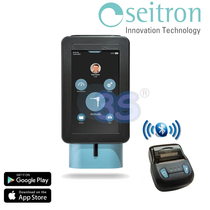 Analyseur de combustion à écran tactile Seitron Novo 2ST avec imprimante Bluetooth externe