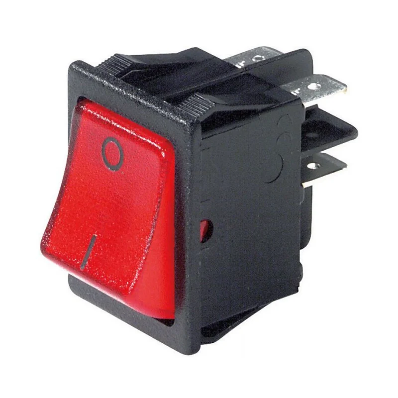 Interrupteur bipolaire à voyant rouge - 22 x 30 mm 20 A 4C