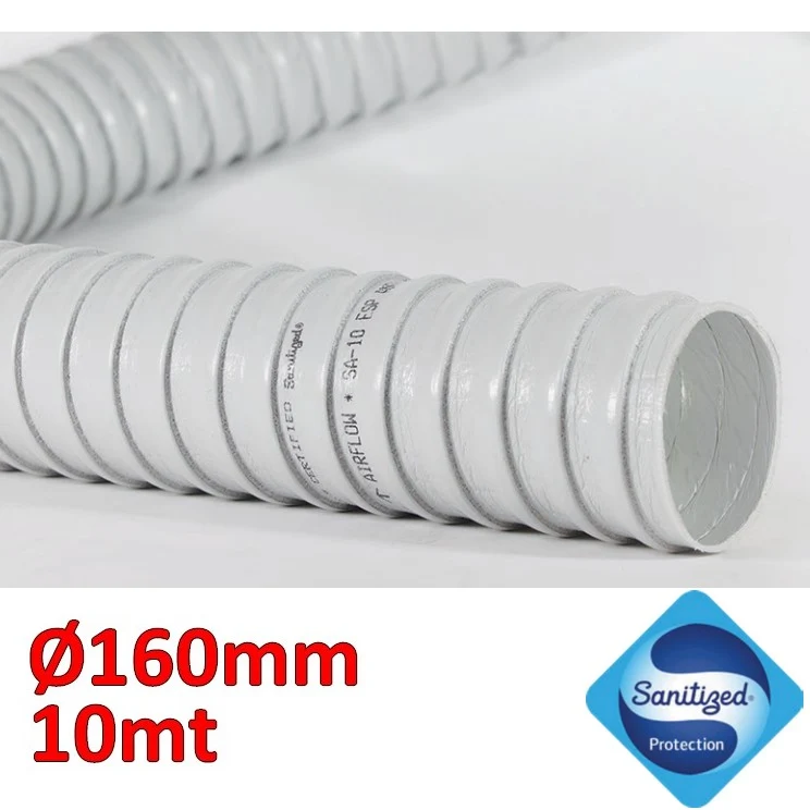 Tuyau flexible MASTERSAN Ø 160 mm, rouleau de 10 m - antibactérien et résistant à l'écrasement
