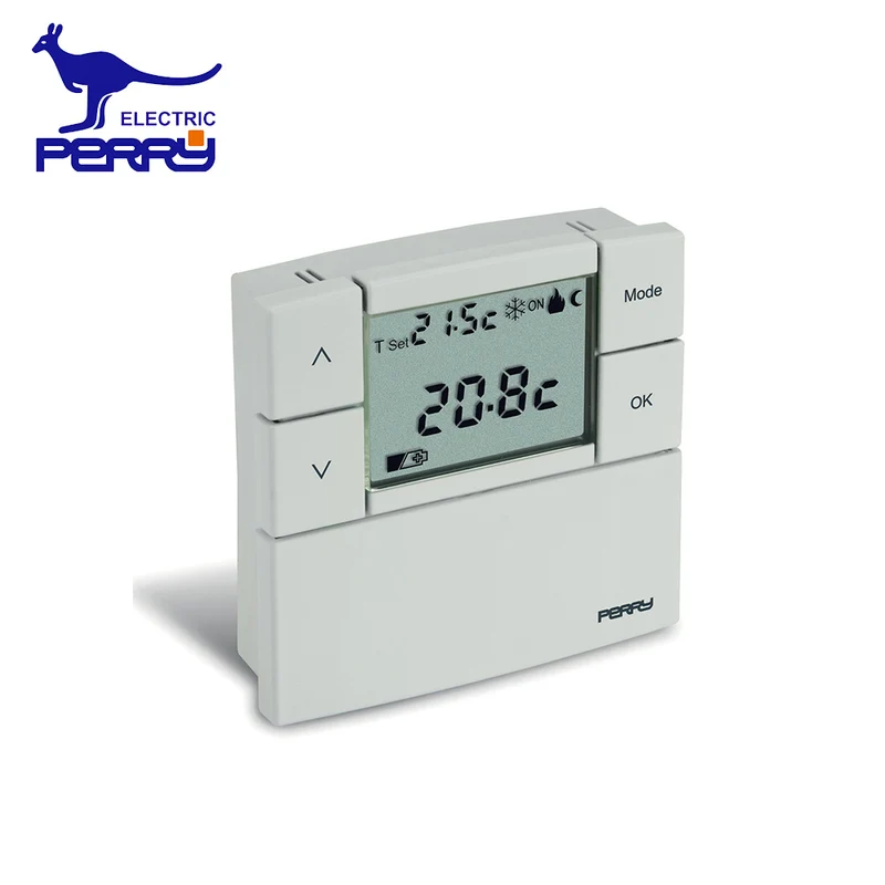Perry 1TPTE530B - Thermostat mural numérique LCD Zefiro, blanc