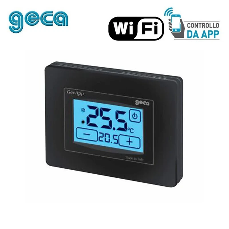 Chronothermostat hebdomadaire anthracite avec Wi-Fi et écran tactile ADSL, 230 V - GecApp Crono