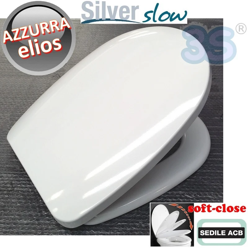 Abattant de toilettes en céramique bleue ELIOS avec fermeture amortie - ACB Ercos