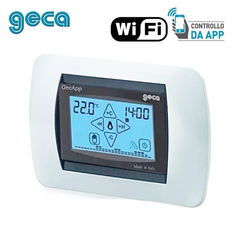 Chronothermostat intégré blanc, Wi-Fi, ADSL, écran tactile, GecApp Crono vert