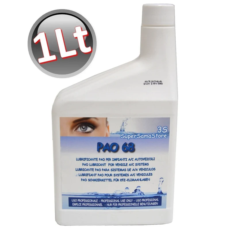Huile lubrifiante universelle PAO 68 pour compresseur de climatisation, bouteille de 1 L