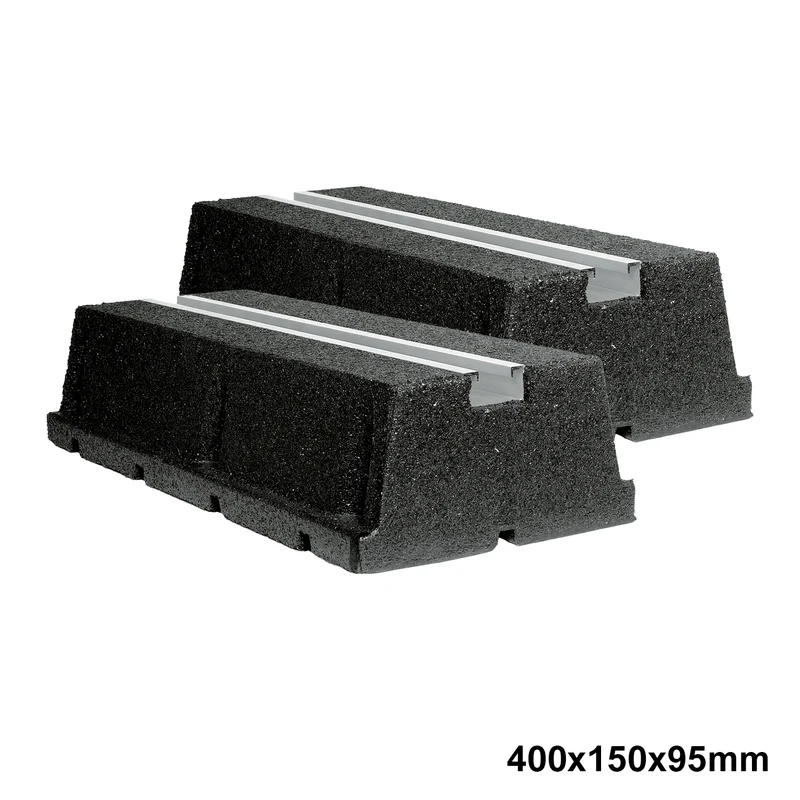 Paire de socles anti-vibrations ECO-BLOCK de 40 cm, capacité de charge 200 kg/pièce