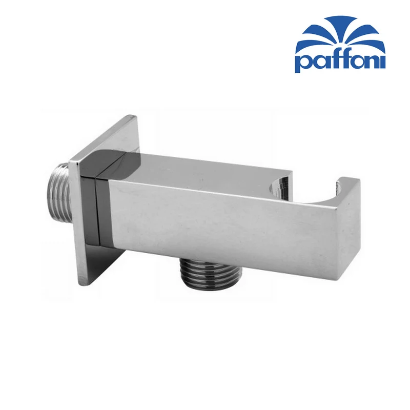 Support de douche carré Paffoni ZSUP032 avec prise d'eau