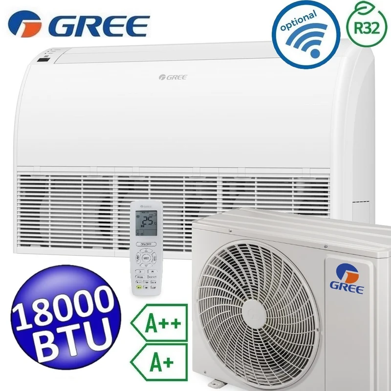 Climatiseur monobloc Gree 18 000 BTU R32 A++/A+ pour sol/plafond avec télécommande incluse - U-MATCH 6