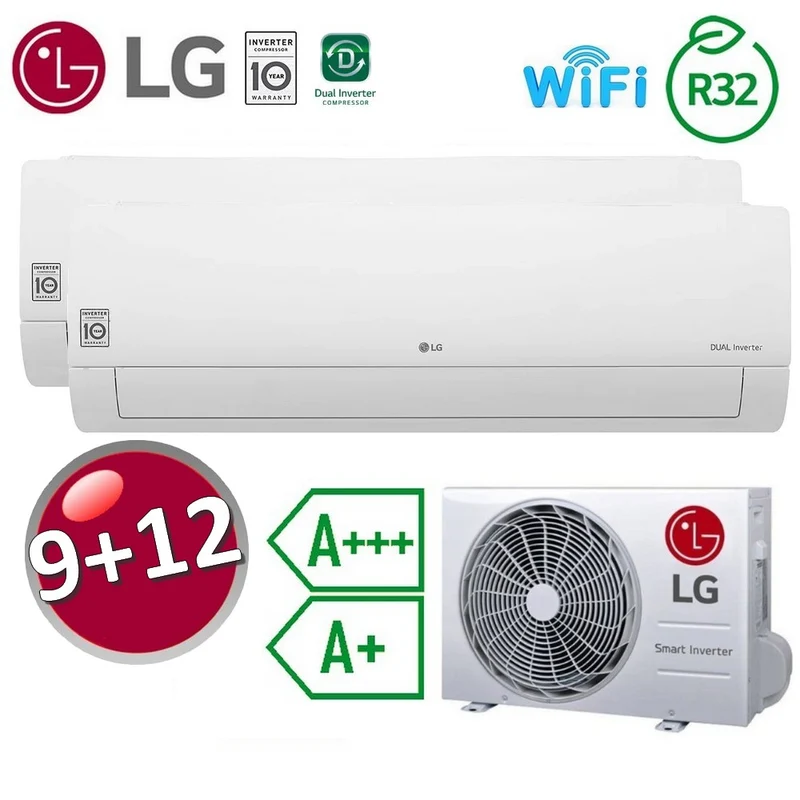 Climatiseur split LG Libero Smart WiFi ThinQ DualCool 9000+12000 A+++ / A+