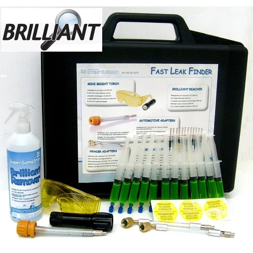 KIT DE DÉTECTION DE FUITES AVEC TRACEUR BRILLANT ET LAMPE UV