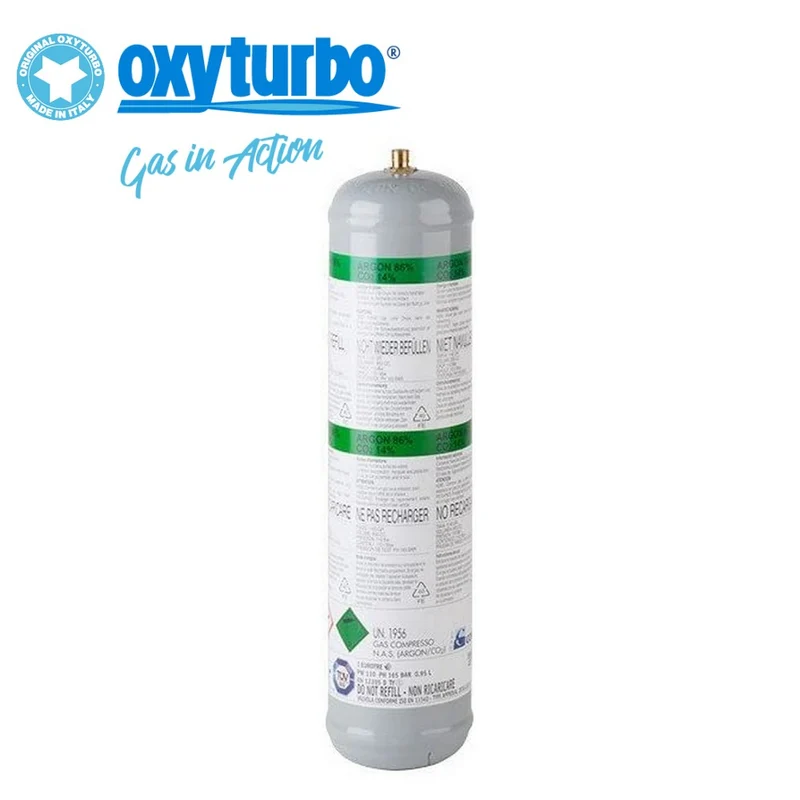 Bouteille jetable 110 bar 950 cc de mélange argon/CO2 pour MIGNON et MICRO