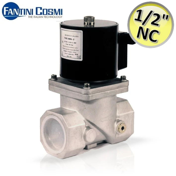 Électrovanne de sécurité gaz Fantini Cosmi 1/2" à ouverture rapide, normalement fermée