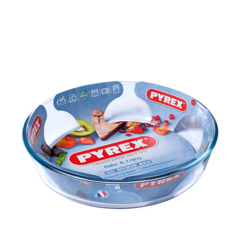 26 cm - Bake & Enjoy Tortiera Rotondo in Vetro Borosilicato