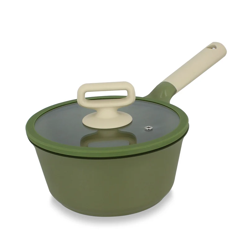 Casserole Anna 18cm en fonte aluminium vert avec couvercle