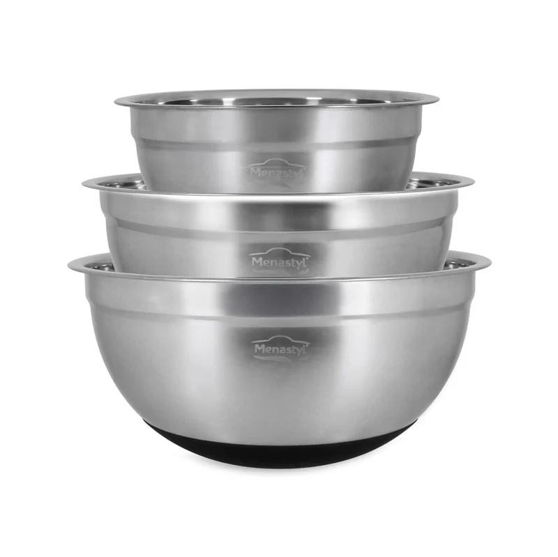 Set de 3 bols à mélanger en acier inoxydable