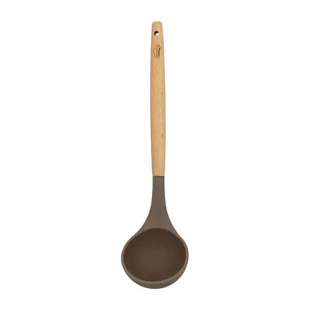 Louche Eliott en silicone avec manche en bois