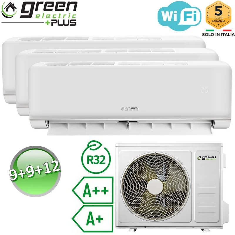 Climatiseur Green Electric PLUS 9+9+12 Btu WiFi R32 A++/A+