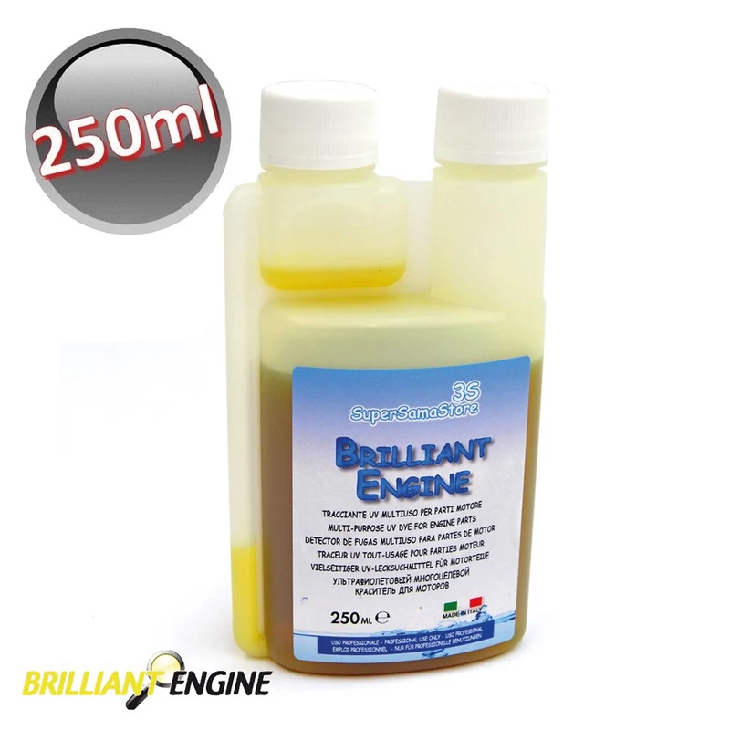 BRILLIANT ENGINE - Colorant UV pour circuits d'huile automobile - Flacon de 250 ml