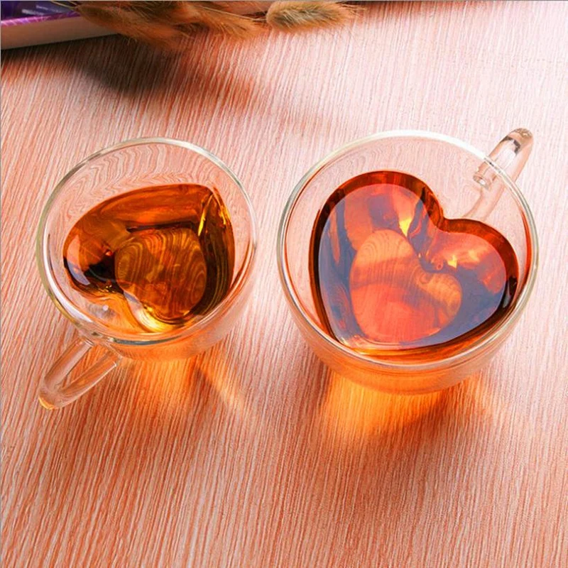 Tasse Transparent en Forme de Coeur
