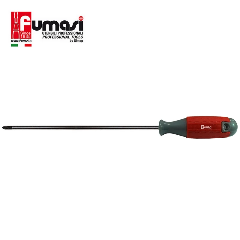 Tournevis Fumasi avec embout cruciforme magnétique pour vis Phillips PH1-2, longueur 250 mm