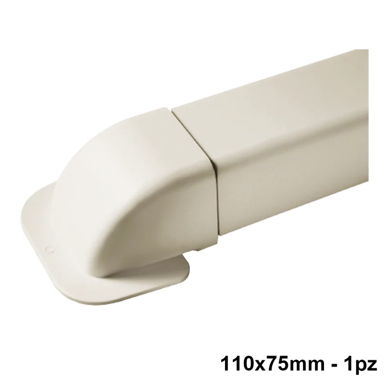 Coude mural pour canal de 110 x 75 mm - 1 pièce
