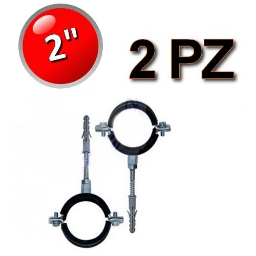 Collier isophonique en acier avec caoutchouc pour tuyaux de Ø 2'' - lot de 2 pièces