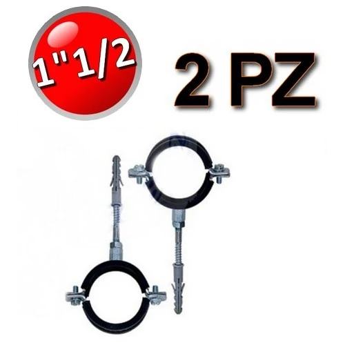 Collier isophonique en acier avec caoutchouc pour tuyaux de Ø 1 1/2 po - lot de 2