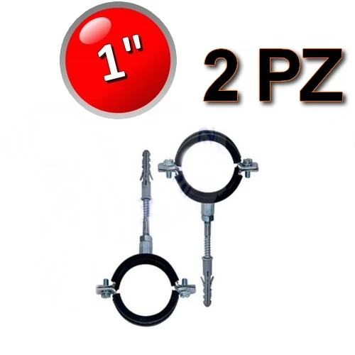 Collier isophonique en acier avec caoutchouc pour tuyaux de Ø 1'' - lot de 2