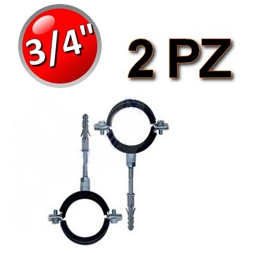 Collier isophonique en acier avec caoutchouc pour tuyaux de Ø 3/4'' - lot de 2
