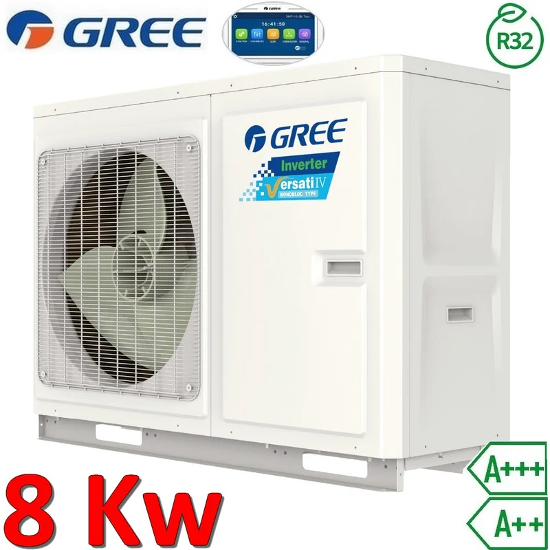 Pompe à chaleur air-eau monobloc Gree Versati IV - R32 8,0 kW 1 PH