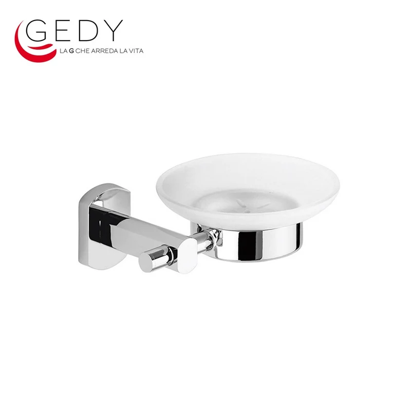 Porte-savon en laiton chromé et verre - EDERA GEDY ED11
