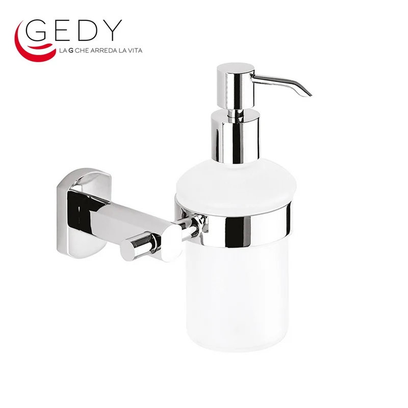 Distributeur de savon en laiton chromé et verre - EDERA GEDY ED81