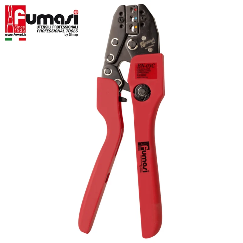Pince à sertir pour cosses à enclenchement isolées 0,25 pouce x 6 mm² x 250 mm - Fumasi