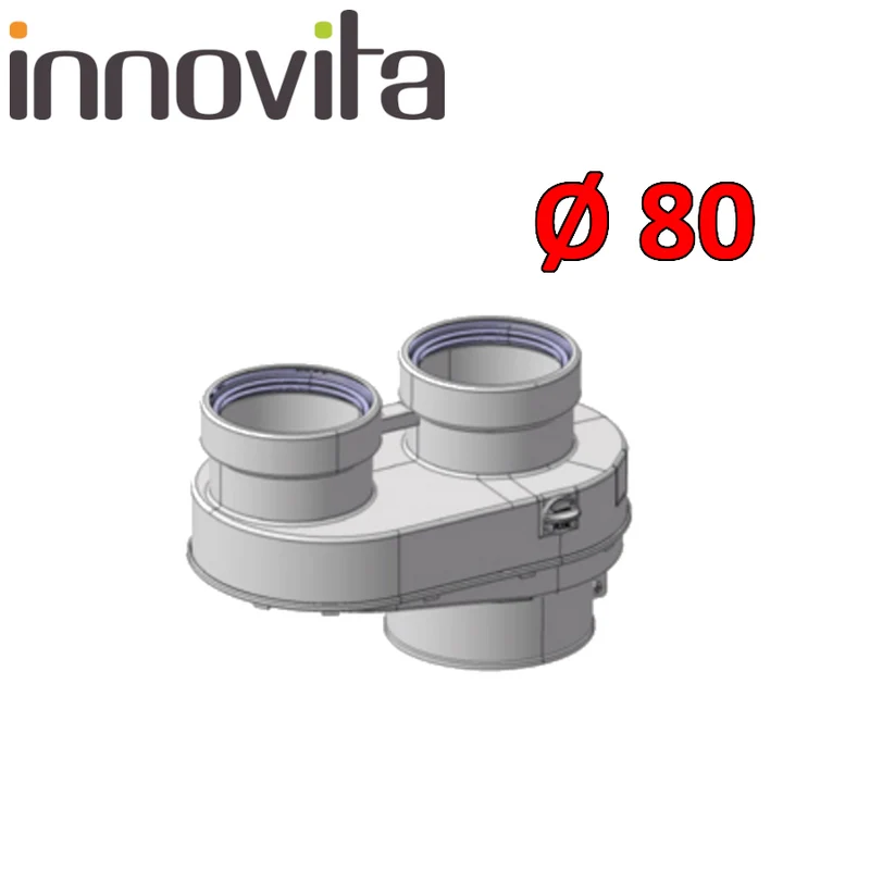 INNOVATION - Séparateur air/gaz de combustion Ø 80 mm PPH pour chaudières à condensation - avec inspections