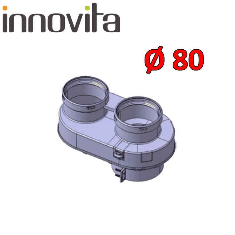 INNOVATION - Séparateur air/fumée en aluminium Ø 80 pour chauffe-eau à chambre étanche