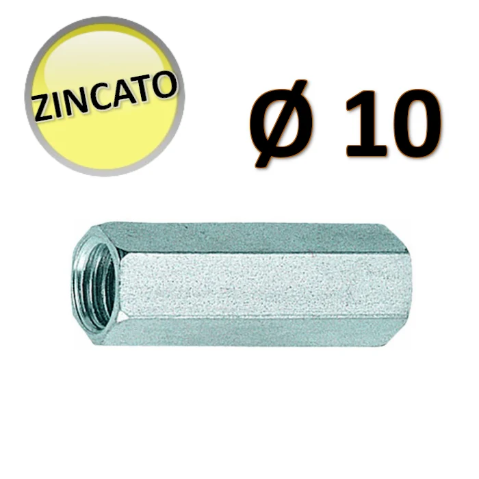 OTER - Manchon galvanisé pour tige filetée M10 - Lot de 10