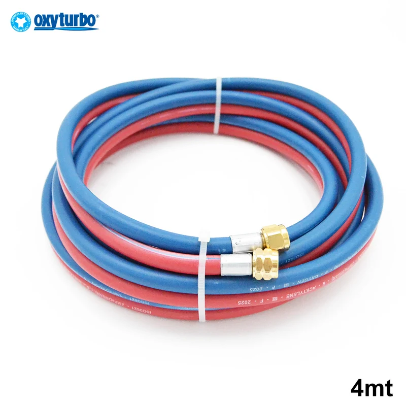 Tuyau double en caoutchouc de 4 m avec raccords 1/4 - 3/8