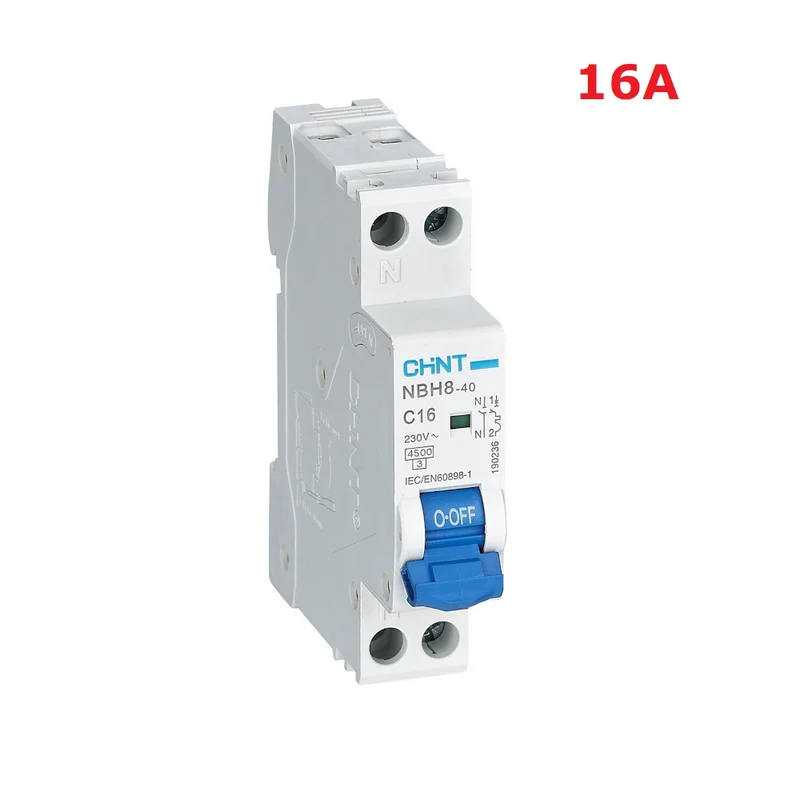 Disjoncteur 16 A NBH8-40 C16 1P + N, 4,5 kA